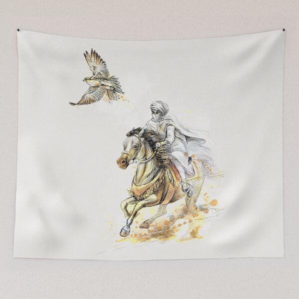 Item preview, Falcon chased by an Arabian hunter designed and sold by kalud-zoldyck.