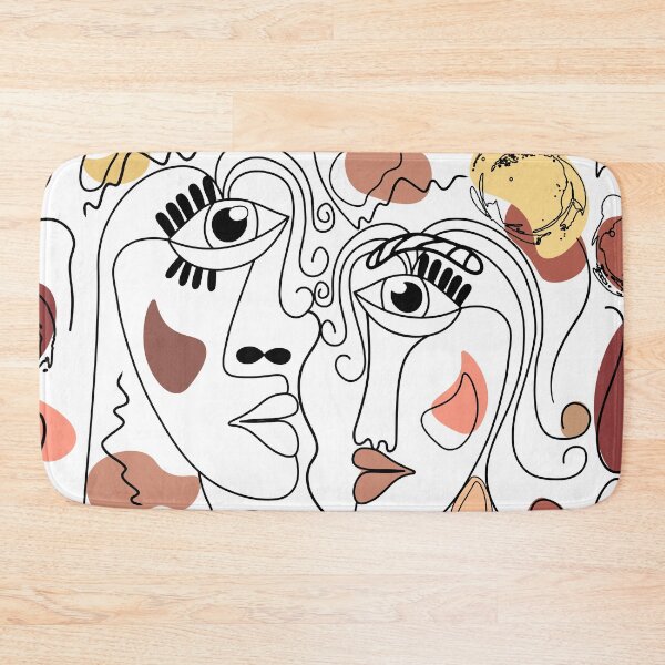 Item preview, Abstract women faces, abstract shapes and faces black lines design designed and sold by KissedbyArt.