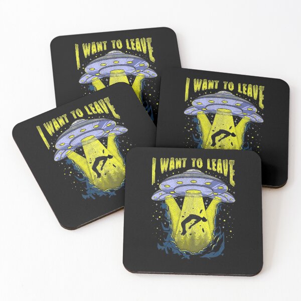 Item preview, I Want To Leave Funny UFO Alien Spaceship Pun designed and sold by perfectpresents.