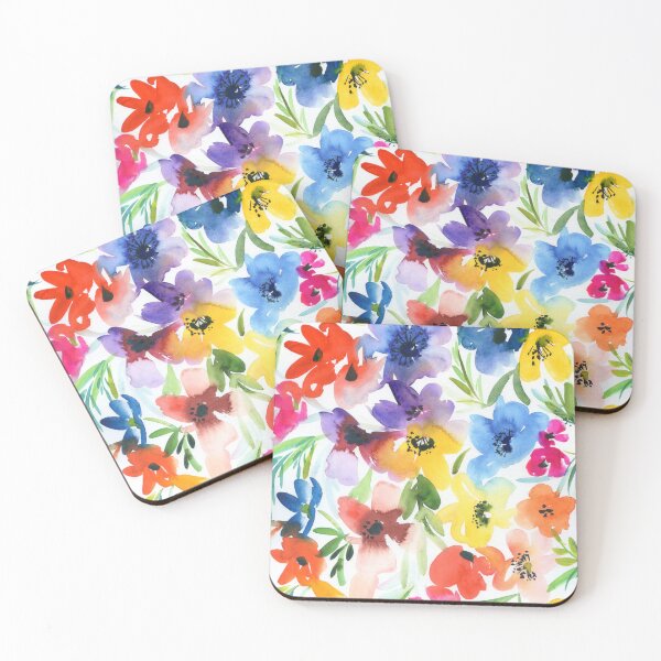 Item preview, watercolor flowers in cold and warm flowers designed and sold by kosarandrea.