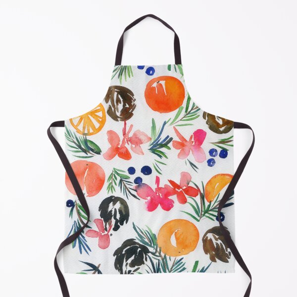 Item preview, festive floral pattern with oranges designed and sold by kosarandrea.