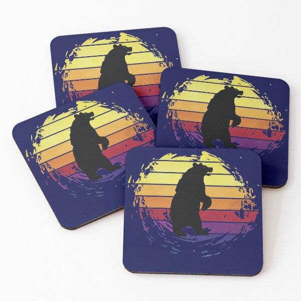 Item preview, Bear animal on retrostyle retro background designed and sold by ChatterFox.