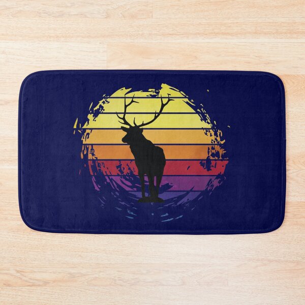 Item preview, Deer stag animal with big horns on retrostyle retro background designed and sold by ChatterFox.