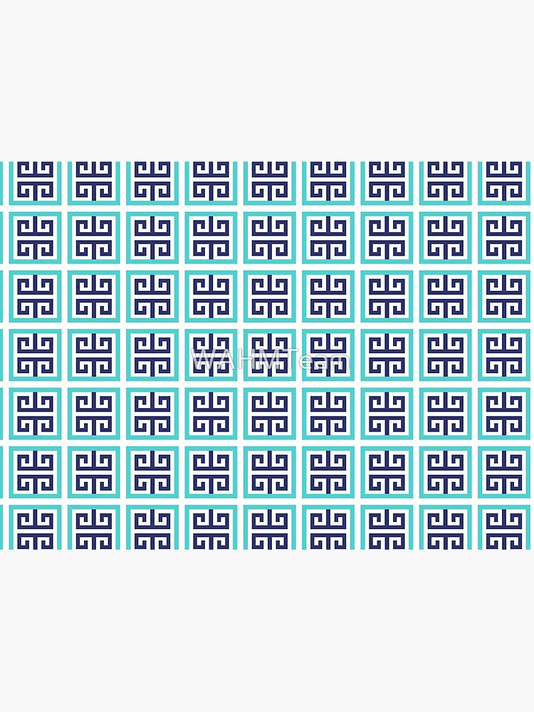 Blue Aqua Greek Key Pattern by WAHMTeam