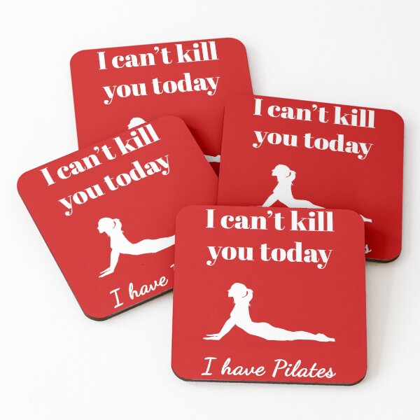 Item preview, I can't kill you today, I have Pilates (White-Red) - designed and sold by Printerially.