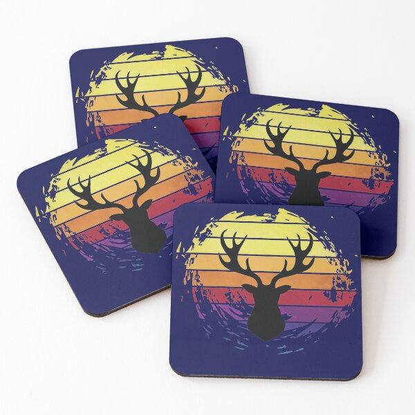 Item preview, Deer horns head animal on retrostyle retro background designed and sold by ChatterFox.