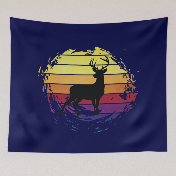 Item preview, Deer on alert animal on retrostyle retro background designed and sold by ChatterFox.