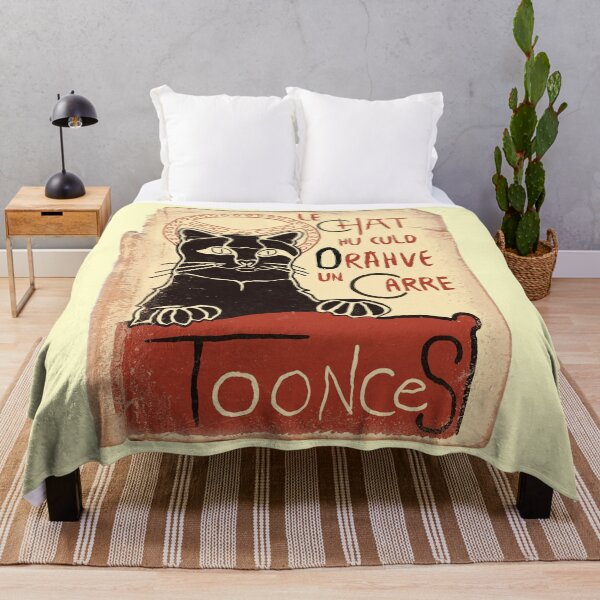 NEW 60" CHAT NOIR BLACK CAT BELGIAN TAPESTRY TABLE CHAIR THROW BED SPREAD 7127 