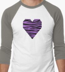 0219 Deep Lilac Tiger Men's Baseball ¾ T-Shirt