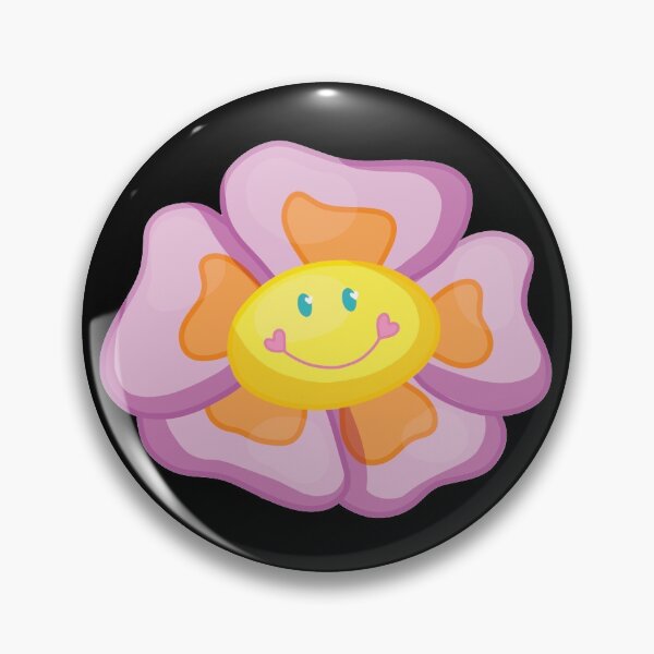 Item preview, smiley flower (black background) designed and sold by ibyrd-7.