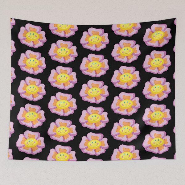 Item preview, smiley flower (black background) designed and sold by ibyrd-7.
