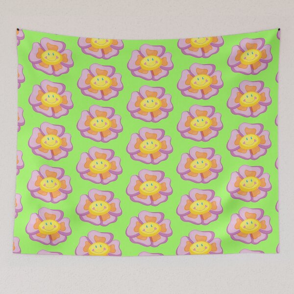 Item preview, smiley flower (green background) designed and sold by ibyrd-7.