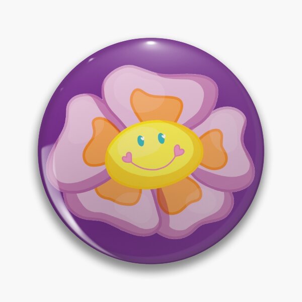 Item preview, smiley flower (purple background) designed and sold by ibyrd-7.
