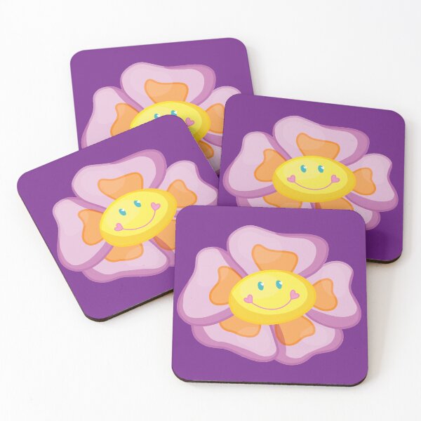Item preview, smiley flower (purple background) designed and sold by ibyrd-7.