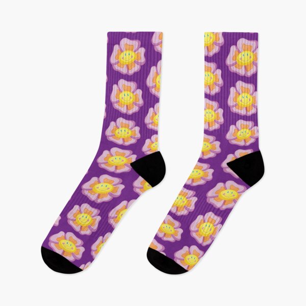 Item preview, smiley flower (purple background) designed and sold by ibyrd-7.