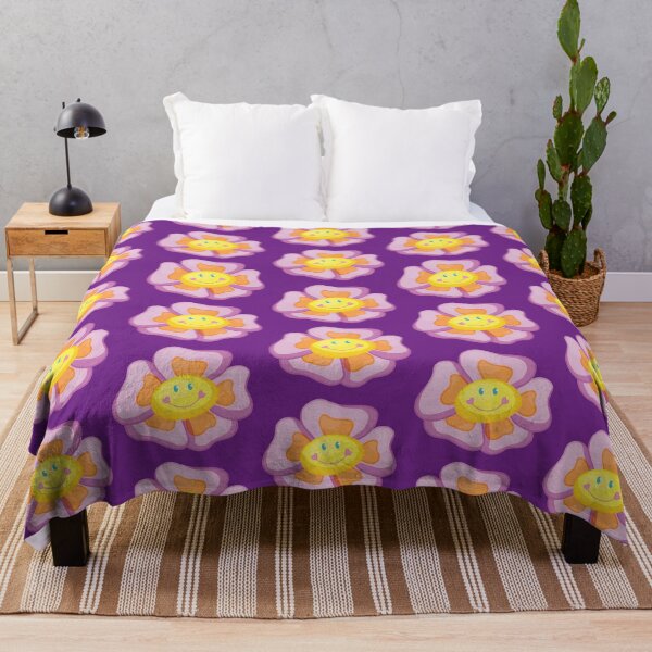 Item preview, smiley flower (purple background) designed and sold by ibyrd-7.