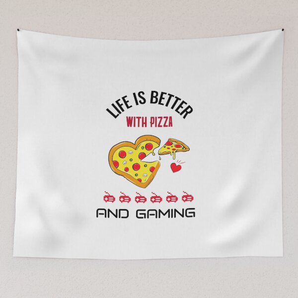 Item preview, LIFE IS BETTER WITH PIZZA AND GAMING designed and sold by Graykat.