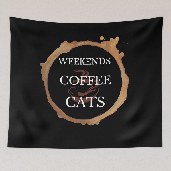 Item preview,  Weekends Coffee and Cats  Gift for Cats and Coffee Lover designed and sold by wodra.
