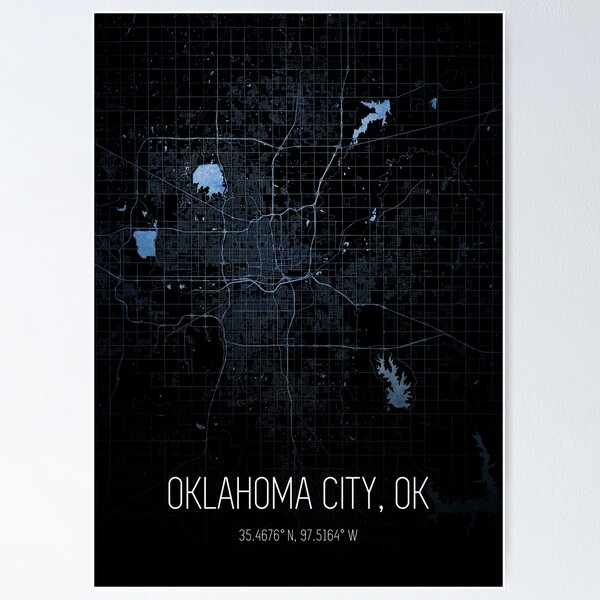 Item preview, Oklahoma City Map designed and sold by onyxember.