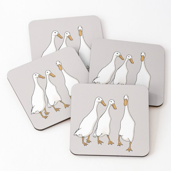 Item preview, Group of three white runner long ducks designed and sold by amyjanebee.