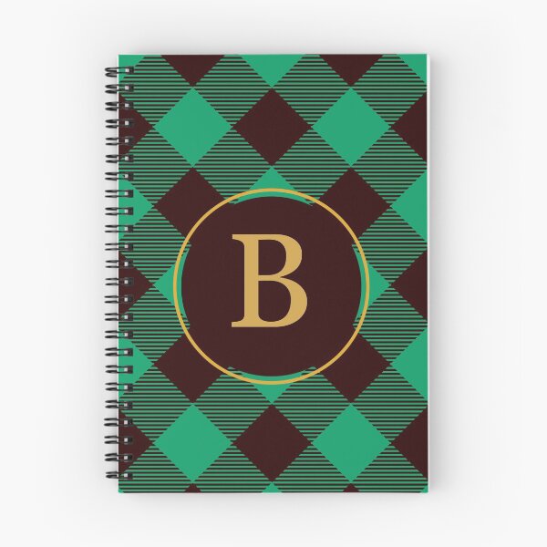 Item preview, Plaid Tartan Green Diagonal Monogram Initial Letter B designed and sold by fotografixgal.