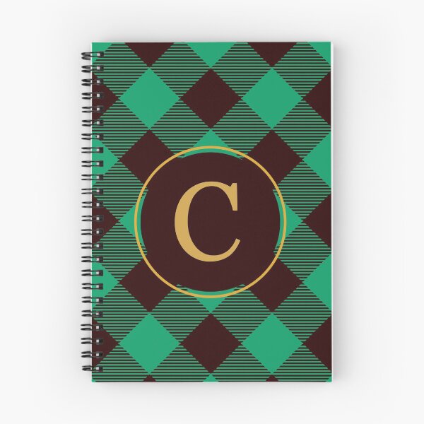Item preview, Plaid Tartan Green Diagonal Monogram Initial Letter C designed and sold by fotografixgal.