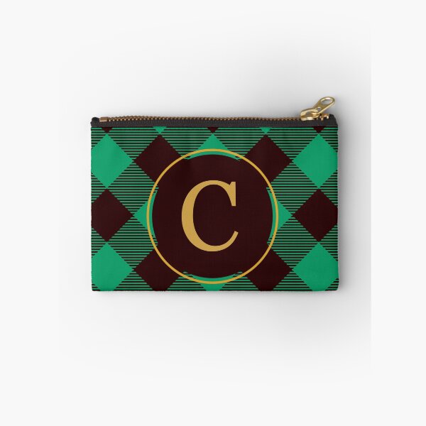 Item preview, Plaid Tartan Green Diagonal Monogram Initial Letter C designed and sold by fotografixgal.