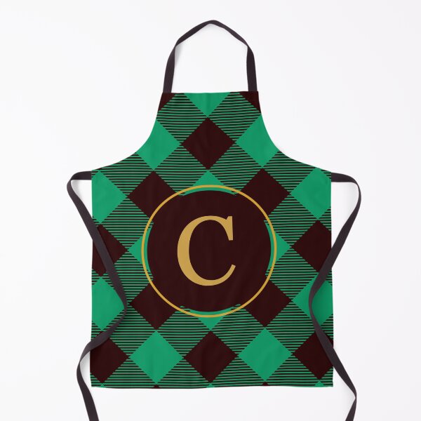 Item preview, Plaid Tartan Green Diagonal Monogram Initial Letter C designed and sold by fotografixgal.