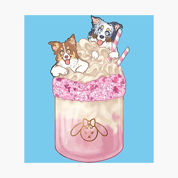 Item preview, Red tri and blue Merle Aussies - freyaspack commission designed and sold by Ivy Fox Illustration.