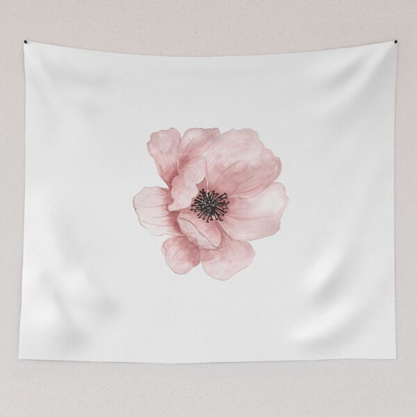 Aperçu de l'œuvre Fleur rose et noire créée et vendue par Sticker Store.