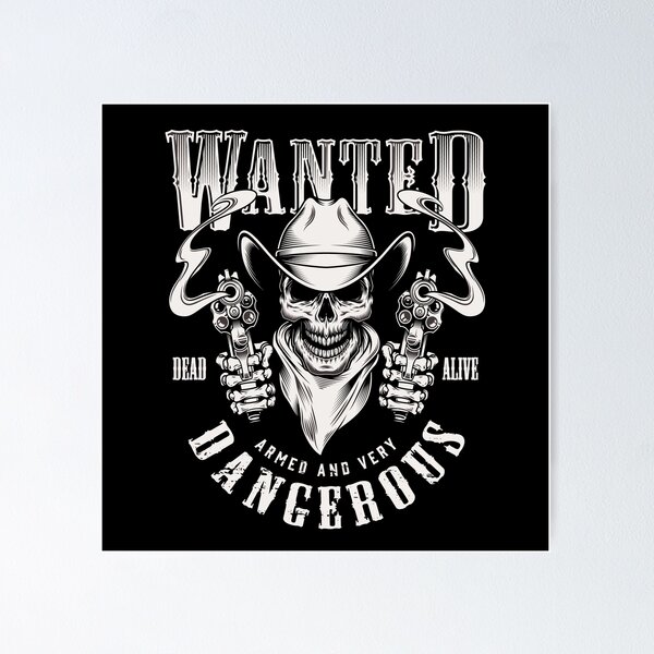 Item preview, Wanted Skull Cowboy designed and sold by William Wilde.