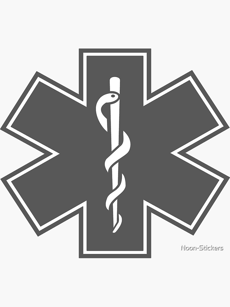 "Medical Alert Symbol Gray" Sticker for Sale by NoonStickers Redbubble