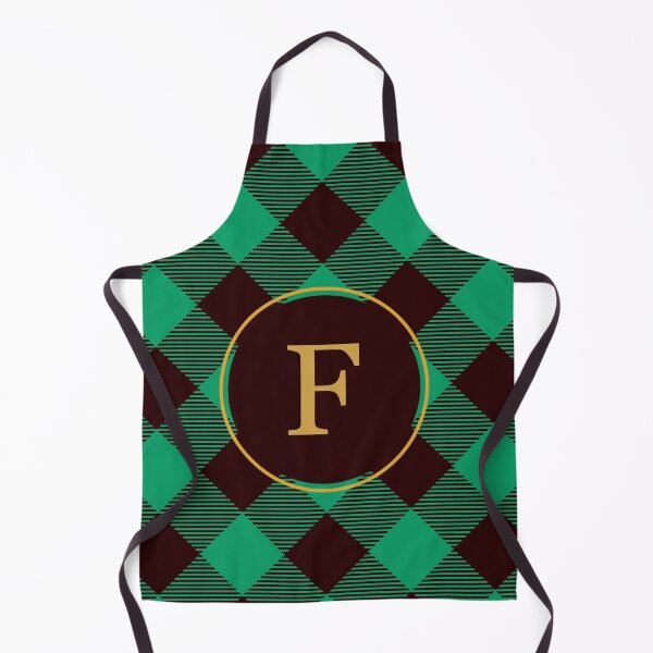 Item preview, Plaid Tartan Green Diagonal Monogram Initial Letter F designed and sold by fotografixgal.