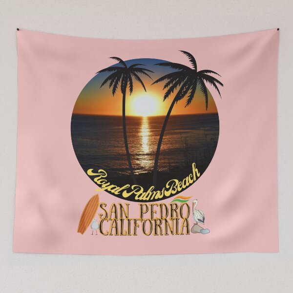 Item preview, San Pedro California Sunset Royal Palms Beach designed and sold by concettaellis.