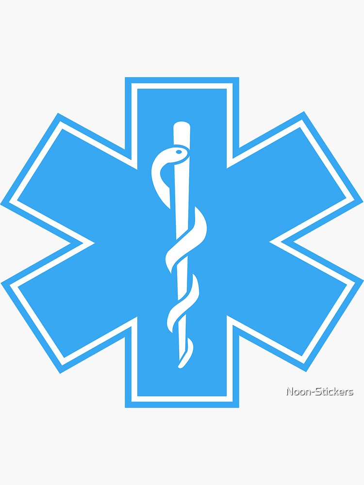 "Medical Alert Symbol Blue" Sticker for Sale by NoonStickers Redbubble