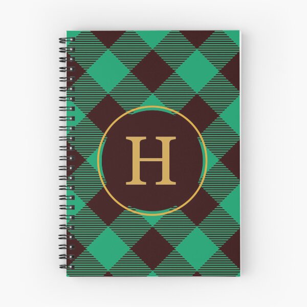 Item preview, Plaid Tartan Green Diagonal Monogram Initial Letter H designed and sold by fotografixgal.