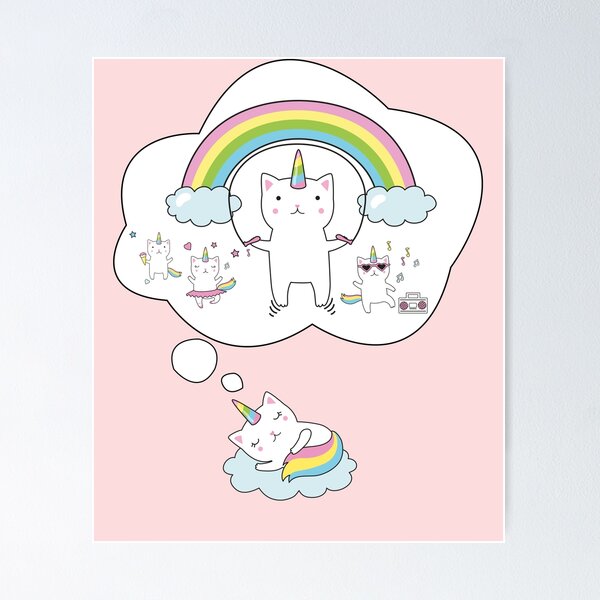 Item preview, Caticorn T shirt Cat Unicorn Kittycorn Rainbow Gifts Kids Girls Women Funny Cute Tees Fitted designed and sold by RedoneDesignART ⭐⭐⭐⭐⭐.