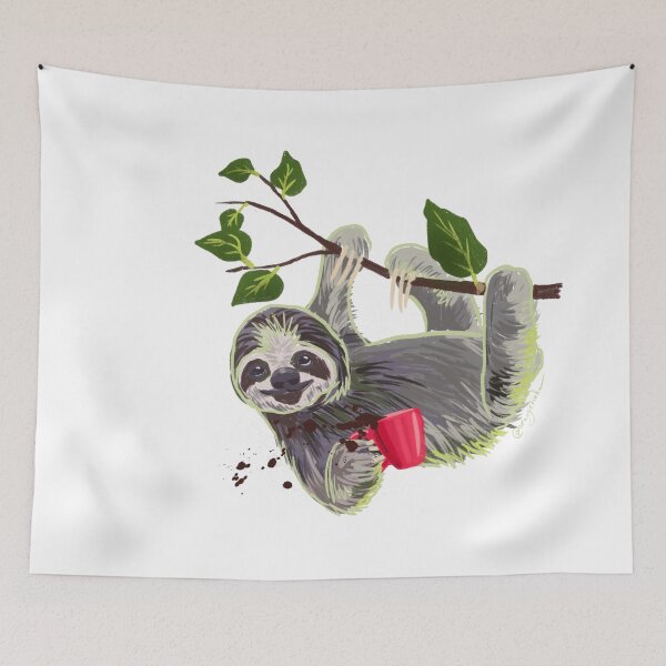 Item preview, Funny sloth with coffee mug. Coffee lover gift designed and sold by orangerinka.