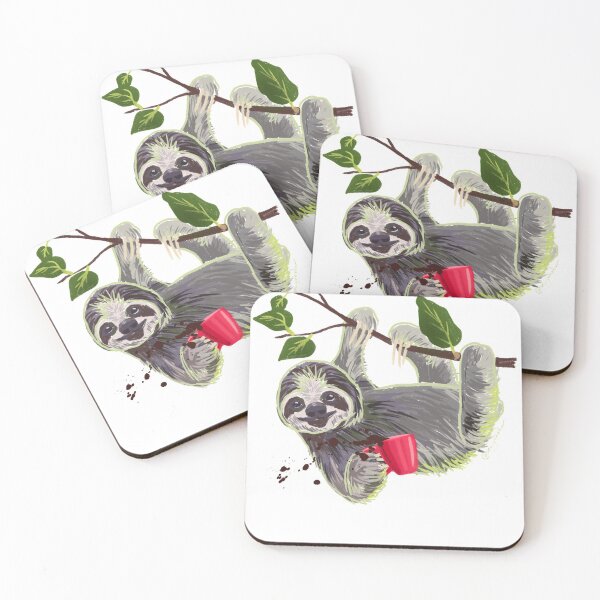Item preview, Funny sloth with coffee mug. Coffee lover gift designed and sold by orangerinka.