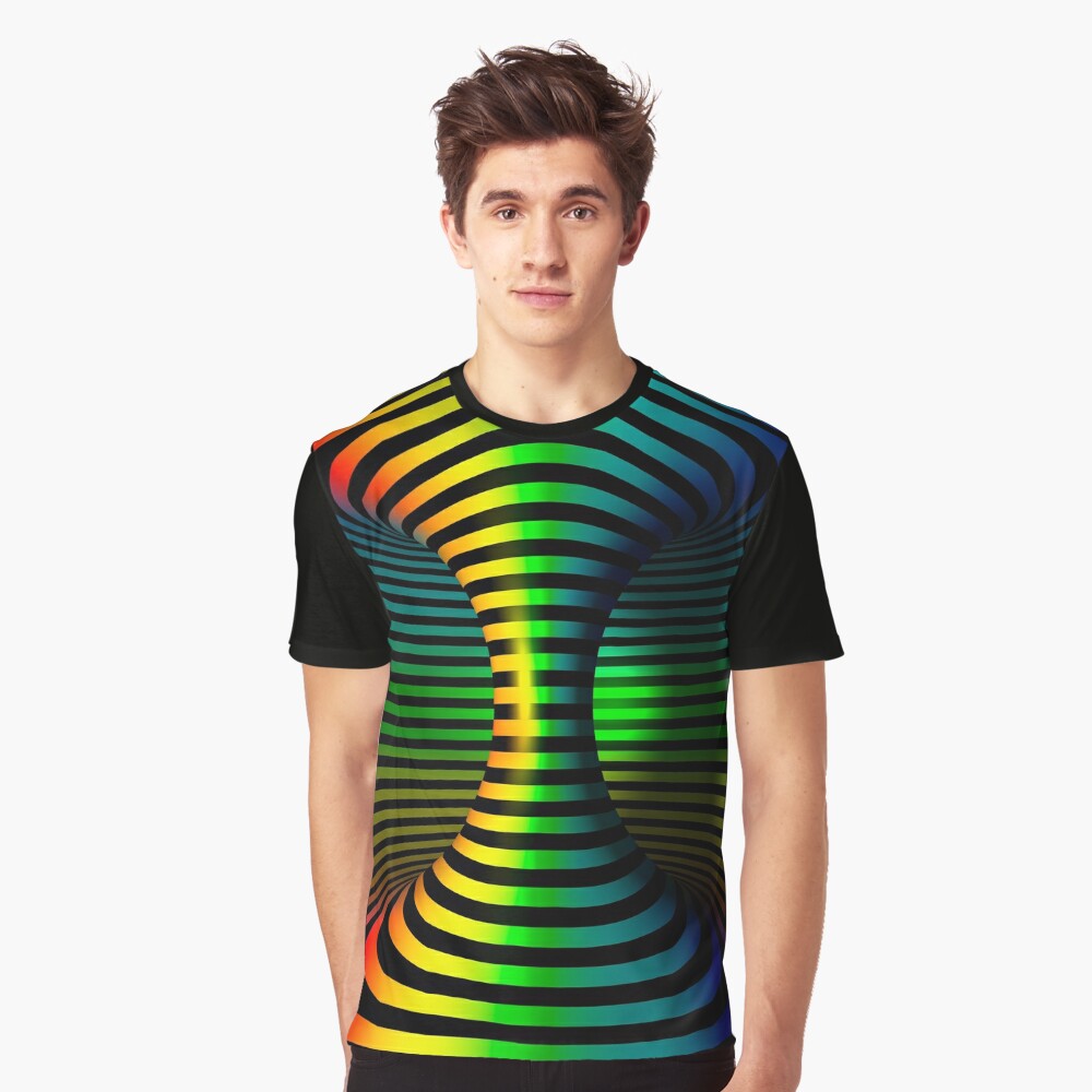 Optical Illusion of a holographic 3d Torus Cylinder inside tops, cases, posters, etc. Graphic T-Shirt