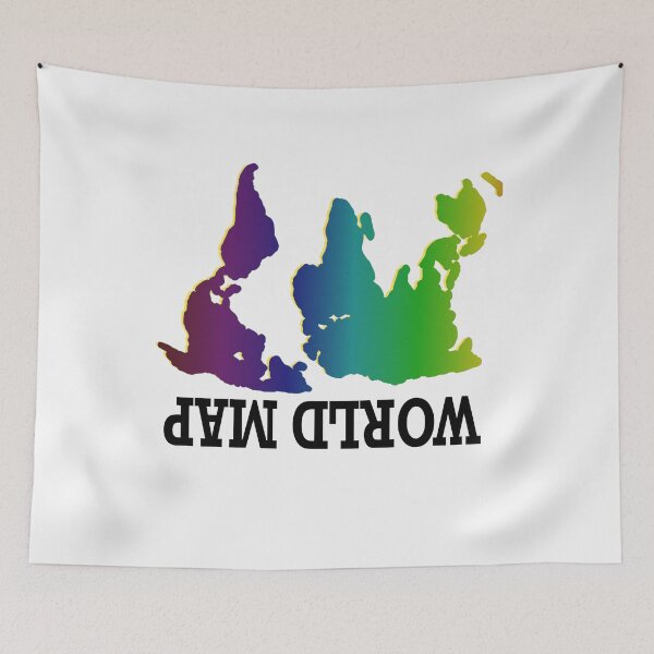 Item preview,  Upside down map - Funny world Sticker designed and sold by FunnyDSN.