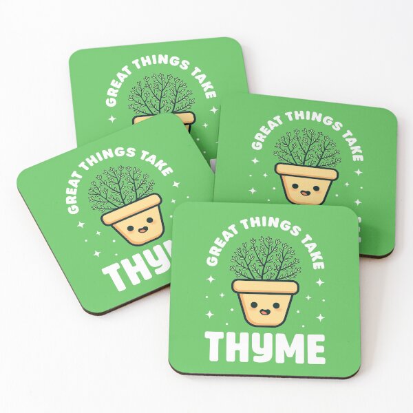 Item preview, Great Things Take Thyme - Cute Plant Pun designed and sold by Gudland.