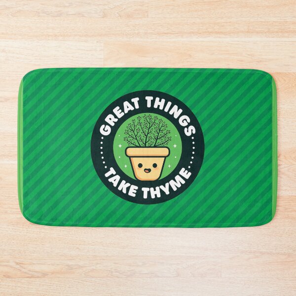 Item preview, Great Things Take Thyme - Cute Plant Pun designed and sold by Gudland.