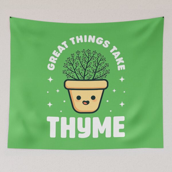 Item preview, Great Things Take Thyme - Cute Plant Pun designed and sold by Gudland.