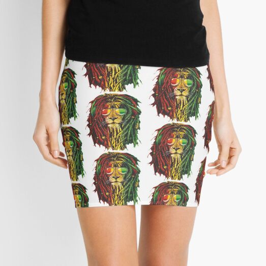 Bob Marley Rasta Lion Art para Reggae Lover Minifalda