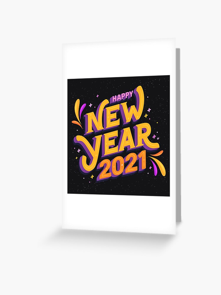 Thumbnail 1 of 2, Greeting Card, happy new year 2021 designed and sold by th3profamer.