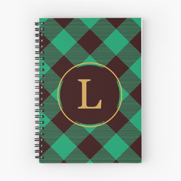 Item preview, Plaid Tartan Green Diagonal Monogram Initial Letter L designed and sold by fotografixgal.