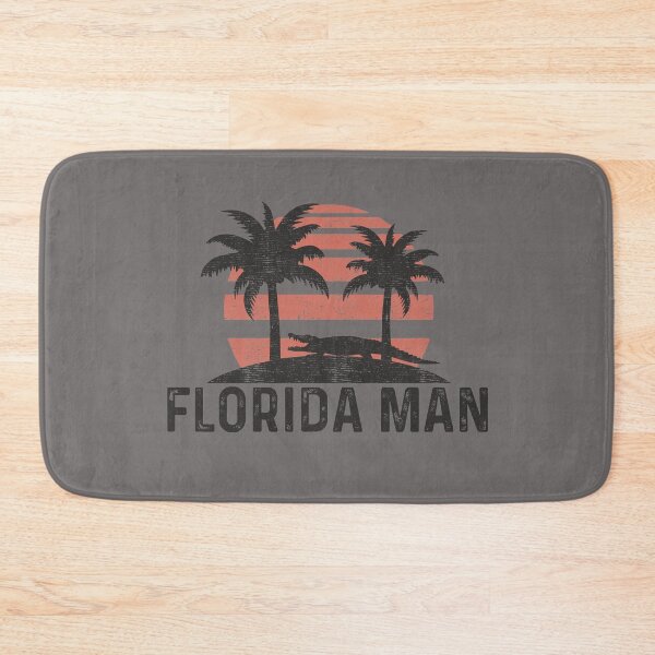 Item preview, Florida Man State Funny Meme Vintage Palm Trees and Sunset Retro Sun designed and sold by alenaz.
