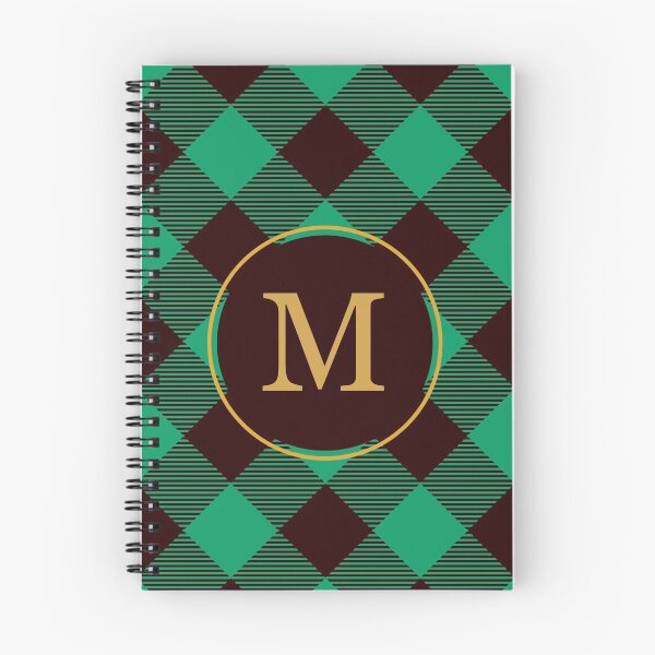 Item preview, Plaid Tartan Green Diagonal Monogram Initial Letter M designed and sold by fotografixgal.