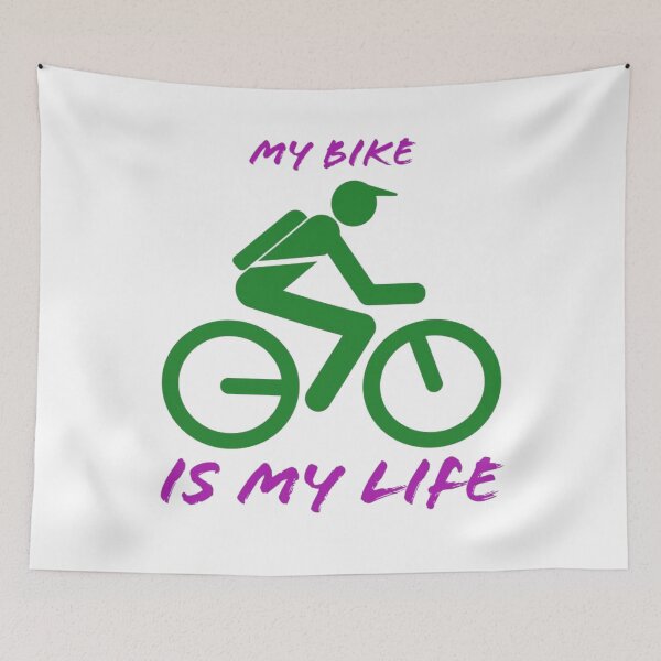 Item preview, My bike is my life desin | ride a bike | love my bicycle featuring orange bicycles designed and sold by TatianaLG.
